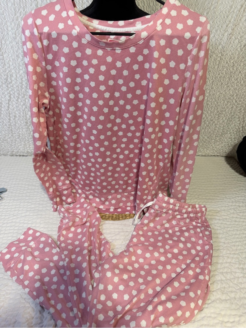 kate spade Pink and White Dot Long-Sleeve women’s Pajama Set